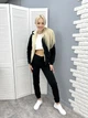 Теплый спортивный костюм на меху больших размеров прогулочный флисовый 50-52, Черный - изображение 4
