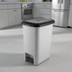 Відро для сміття з педаллю пластиковий з кришкою, 40 л, Сірий (076-GRAY) - зображення 1
