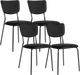 Набір стільців для кухні та вітальні ModernHome by Multistore оксамитових 4 шт. Чорні (KJC-4-BC) - зображення 1
