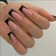 Гелевые типсы для наращивания Soft Gel с французским маникюром глянцевые квадрат L 150 шт бежевые с чёрным френчем (017) - изображение 2