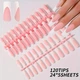 Гелевые типсы для наращивания с французским маникюром Mafanails глянцевые квадрат L 120 шт розово-персиковые с белым френчем (400) - изображение 3