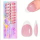 Гелевые типсы для наращивания Soft Gel с французским маникюром миндаль М глянец 150 шт розовые с белым френчем (005) - изображение 2