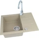 Кухонна мийка зі змішувачем Alveus Rock 1213055SEN Бежева - зображення 2