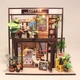 3D Румбокс Coffee Cafe миниатюрное двухэтажное кафе для творческой сборки конструктор кукольного домика с мебелью и деталями интерьера (AA0036) - изображение 11