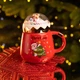 Чашка фарфоровая с крышкой Christmas 400 (мл) Красный Yiwu - изображение 2
