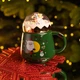 Чашка фарфоровая с крышкой Christmas 400 (мл) Зеленый Yiwu - изображение 2