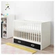 Детская кроватка с ящиками IKEA (ИКЕА) STUVA / FRITIDS 60x120см белая черная (392.675.07) - изображение 2
