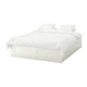 Каркас двуспальной кровати с ящиками IKEA BRIMNES 140x200 см белый Luröy 299.029.33 - зображення 1