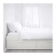 Каркас двуспальной кровати с ящиками IKEA BRIMNES 140x200 см белый Luröy 299.029.33 - зображення 2