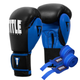 Рукавички боксерські шкіряні з бинтами TITLE Boxing Dynamic Strike розмір 14 унцій, чорно-сині - изображение 1