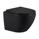Унитаз подвесной Smart Black 48.5 см безободковый круглый с сиденьем Soft-close и системой смыва Tornado Qtap Jay Ultra Quite Чёрный матовый - изображение 1
