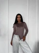 Жіночий блискучий боді з рукавом Uaclothes 42-44 Пудровий (like36019-164411349) - изображение 4