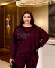 Жіночий святковий трикотажний костюм (блуза + брюки) Uaclothes 60/62 Бордовий (like35999-1642113118) - зображення 3