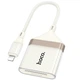 Перехідник Hoco UA40 2в1 card reader Lightning to TF/SD для iOS пристроїв Бежевий - изображение 1
