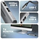 USB-хаб Axagon HMC-H3A USB-C 5Gbps STARTER 4in1 hub Grey - зображення 4