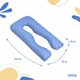 Подушка П-образная IDEIA 140×75×20 см U-shape для беременных, реабилитации и повседневного комфорта с наволочкой на молнии Антиаллергенная Стебана джинс + серый - изображение 1