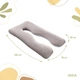 Подушка П-образная IDEIA 140×75×20 см U-shape для беременных, реабилитации и повседневного комфорта с наволочкой на молнии Антиаллергенная светло-серый + белый - изображение 7