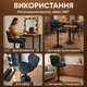Барный стул Bonro B-087 экокожа со спинкой хокер газлифт для кухни и кафе табурет 360 градусов черный - изображение 5