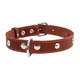 Ошейник для собак M Collar ОДИНАРНЫЙ с украшениями, коричневый — кожаный плоский, регулируемый; ширина 25 мм, длина 38–50 см, металлическая фурнитура — арт. 02236 - изображение 2