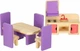 Меблі для лялькового будиночка Cucinino дерев’яні Фіолетові (5903039755796) - зображення 4