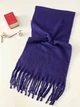 Теплый объемный однотонный шарф Дерби 190*50 см темно-синий - изображение 2