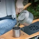 Титановый чайник туристический со складными ручками Boundless Voyage 1000 мл и титановая печь складная щепочница Tomshoo Titanium набор посуды из титана - изображение 2