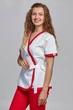 Топ медицинский СпецМед Азалия 50 Белый/Красный - изображение 2