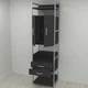 Шафа Гардероб Уні секція 5 серії Конект Ferrum-decor 220x60x50см Сірий метал ДСП Венге Магія 32 мм (FRD-104516) - зображення 1
