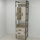 Шафа Гардероб Уні секція 5 серії Конект Ferrum-decor 220x60x50см Чорний метал ДСП Дуб Сонома 32 мм (FRD-104513) - зображення 1