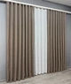 Комплект штор VR-Textil лен премиум ELEMENTA 150х270 2шт и Тюль 400х270 1864ш-115т серо-коричневый с белым 71-070/3 - изображение 3