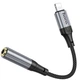 Перехідник Hoco LS36A адаптер Lightning to AUX (3.5mm) 0.12m для телефона для мобільних пристроїв IP, iPhone, iPad/iPod Чорний - изображение 3