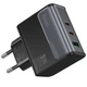 Зарядне мережеве Hoco CS75A 2хType-C+USB PD70W швидка зарядка для мобільних пристроїв для ноутбуків і смартфонів Чорний - изображение 3