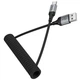 Кабель зарядки Hoco X121 Nuevo Пружина (3А) (1.5M) USB to Type-C швидка зарядка для мобільних пристроїв Чорний - изображение 3