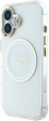 Etui Guess IML Metal Colored Circle Classic Logo MagSafe do Apple iPhone 16 Transparent/White  (3666339428877) - obraz 4