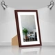 Фоторамка пластиковая 20х25 под фото 15х20 багет: AM1513-1118-1 Темное дерево (с глянцевым стеклом 1-1.5мм, паспарту белое, двп с ножкой) EmojiFrame - изображение 2