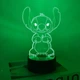 Ночник 3D LED светильник Стич 7 цветов, лампа ночная, лампы ночники светильники со Стычем Stitch с USB - изображение 4