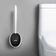 Йоржик для унітазу з силіконовою щіткою клейкий настінний MBM HOME BP-21 WHITE/BLACK білий/чорний - зображення 5