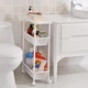 Этажерка 3-х-ярусная на колесиках MBM HOME FH-23 WHITE пластиковая белая - изображение 2