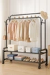 Стойка-вешалка для одежды и обуви Multipurpose Hanger черный металл 110x57x150 см - изображение 2