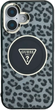 Etui Guess HC IML Leopard Triangle Cord Strap MagSafe do Apple iPhone 16 Black (3666339432461) - obraz 2