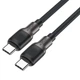 Кабель ACEFAST C10-03 Type-C to Type-C 3A, 60W, 1.2m, silicone, zinc connectors, Black (6974316283119) - изображение 1