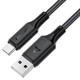 Кабель ACEFAST C17-04 USB-A to USB-C silicone charging data cable чорний - изображение 1