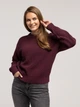 Sweter damski bawełniany Lee Cooper-Yana Organic S Bordowy (5905991746478) - obraz 1