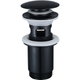 Донный клапан для раковины Zerix BV-01 BLACK 1 1/4'' с переливом автоматический СLICK-СLACK (Цвет черный) (ZX6016) - изображение 1
