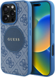 Etui plecki Guess 4G Circle Classic Logo MagSafe do Apple iPhone 16 Pro Blue (3666339426644) - obraz 1