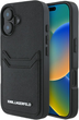 Панель Karl Lagerfeld HC Grained PU Cardslot Metal Elong для Apple iPhone 16 Black (3666339355401) - зображення 1