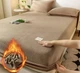 Простынь на резинке велюр KOLOCO 180 х 200+25 см Коричневый - изображение 1