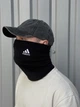 Бафф флисовый теплый с вышитым логотипом Adidas черный - изображение 1