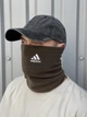 Бафф флисовый теплый с вышитым логотипом Adidas хаки - изображение 1
