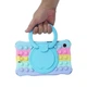 Детский силиконовый чехол Pop It с ручкой - подставкой на Samsung Galaxy Tab A9 8.7" SM-X110 SM-X115 Голубой - изображение 5